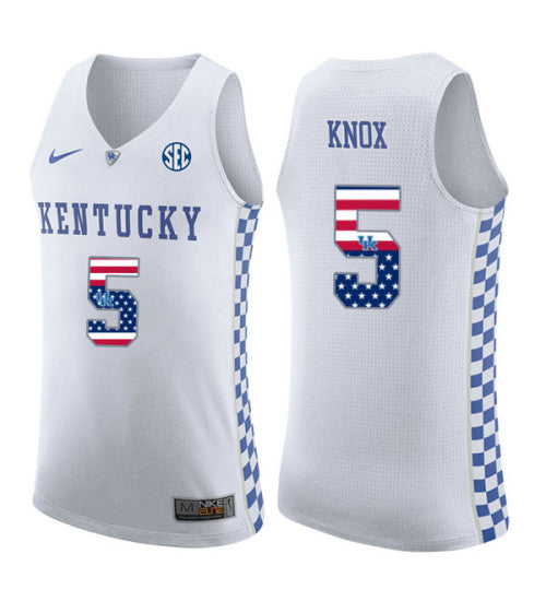Kentucky Wildcats 5 Kevin Knox College Basketball Jersey White | Stitched Jersey RTJS 3564