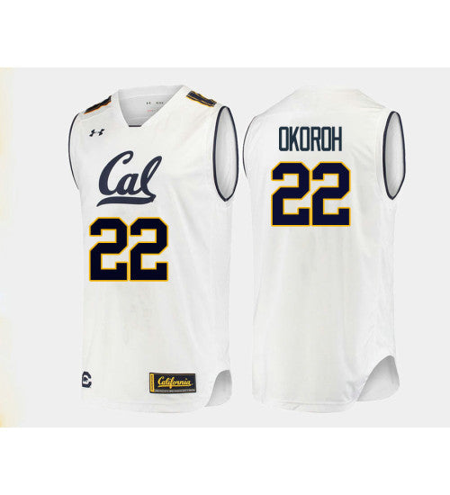 California Golden Bears 22 Kingsley Okoroh College Basketball Jersey White | Stitched Jersey RTJS 5197