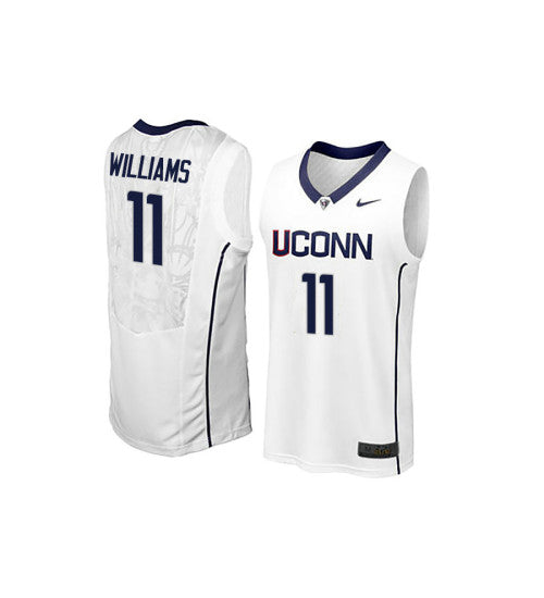 Uconn Huskies Kwintin Williams #11 White stitched throwback college basketball jersey