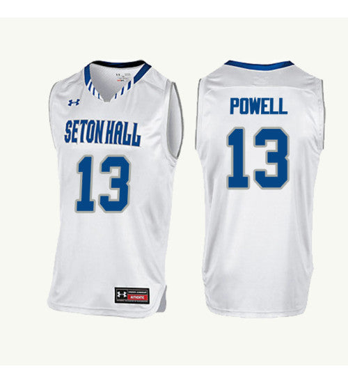 Seton Hall Pirates 13 Myles Powell College Basketball Jersey White | Stitched Jersey RTJS 7261