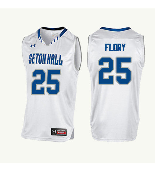Seton Hall Pirates Philip Flory #25 White stitched throwback college basketball jersey