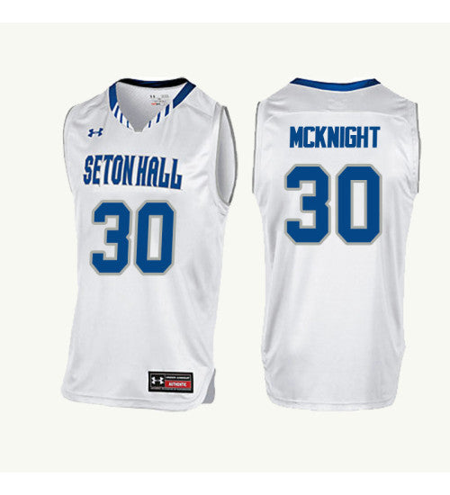 Seton Hall Pirates Quincy Mcknight #30 White stitched throwback college basketball jersey