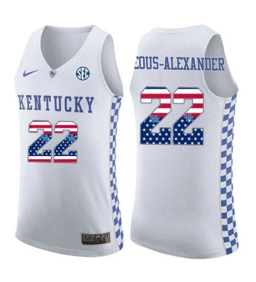 Kentucky Wildcats 22 Shai Gilgeous Alexander College Basketball Jersey White stitched retro jersey