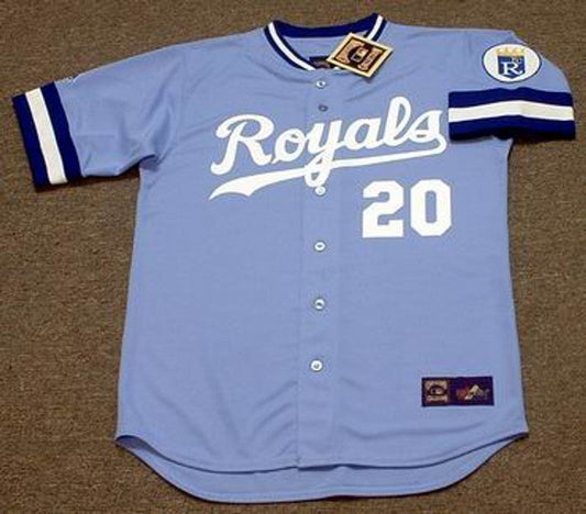 FW KCR 1985 Away Throwback Baseball Stitched Jersey, Vintage Baseball Jersey, Retro Sewn Jersey