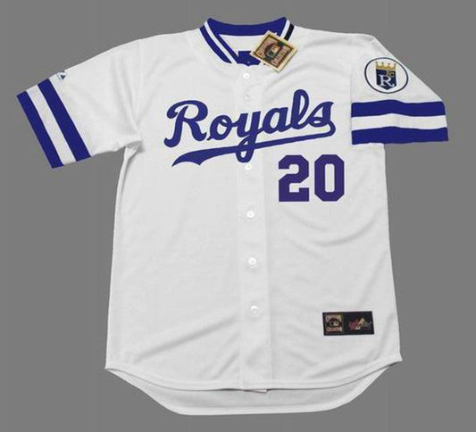 FW KCR 1985 Cooperstown Home Baseball Stitched Jersey, Vintage Baseball Jersey, Retro Sewn Jersey