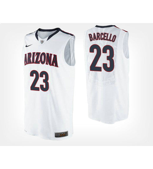 Arizona Wildcats 23 Alex Barcello White Road College Basketball Jersey stitched basketball jersey for game day fanwear