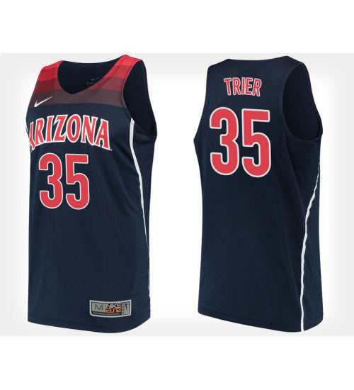 Arizona Wildcats 35 Allonzo Trier Navy Alternate College Basketball Jersey stitched basketball jersey for game day fanwear