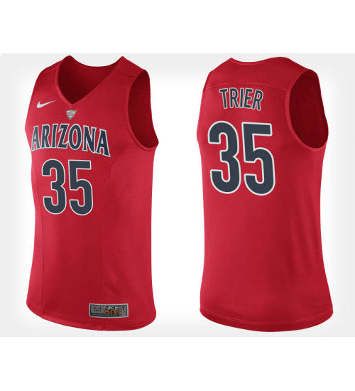 Arizona Wildcats 35 Allonzo Trier Red Home College Basketball Jersey stitched basketball jersey for game day fanwear