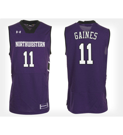 Northwestern Wildcats #11 Anthony Gaines Purple Home College Basketball Jersey stitched college jersey