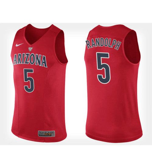 Arizona Wildcats 5 On Randolph Red Home College Basketball Jersey stitched basketball jersey for game day fanwear