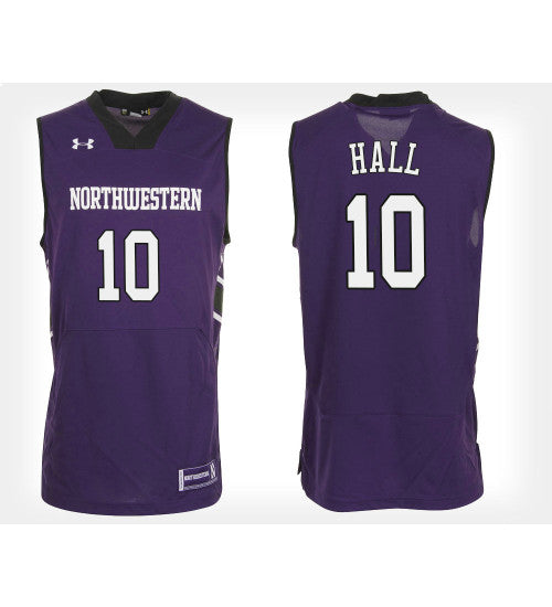 Northwestern Wildcats #10 Charlie Hall Purple Home College Basketball Jersey stitched college jersey