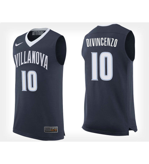Villanova Wildcats Donte Divincenzo Home #10 Navy stitched throwback college basketball jersey