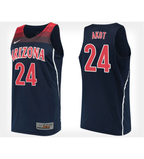 Arizona Wildcats 24 Emmanuel Akot Navy Alternate College Basketball Jersey | Stitched Jersey RTJS 5574