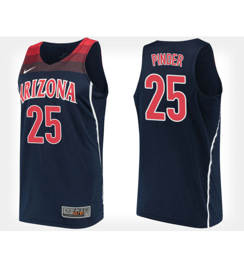 Arizona Wildcats 25 Keanu Pinder Navy Alternate College Basketball Jersey stitched basketball jersey for game day fanwear