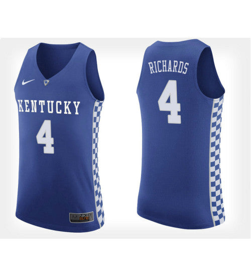 Kentucky Wildcats 4 Nick Richards Blue Home College Basketball Jersey stitched retro jersey