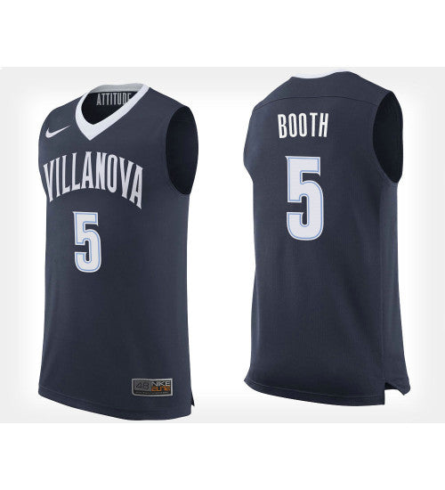 Villanova Wildcats Phil Booth Home #5 Navy stitched throwback college basketball jersey