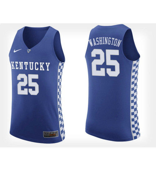Kentucky Wildcats 25 Pj Washington Blue Home College Basketball Jersey stitched retro jersey