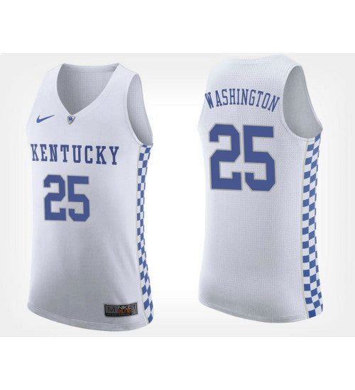 Kentucky Wildcats 25 Pj Washington White Road College Basketball Jersey | Stitched Jersey RTJS 3600