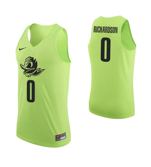 Oregon Ducks #0 Will Richardson College Basketball Jersey Apple Green 9987 stitched college jersey