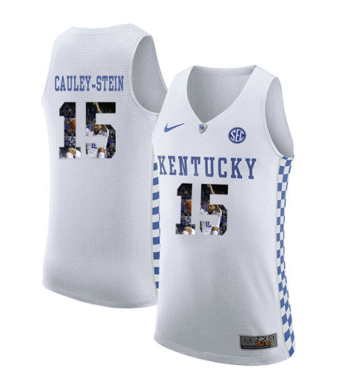 Kentucky Wildcats 15 Willie Cauley Stein College Basketball Jersey White | Stitched Jersey RTJS 3634
