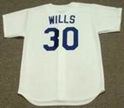 Los Angeles Dodgers Maury Wills 1960s Cooperstown MLB jersey front view