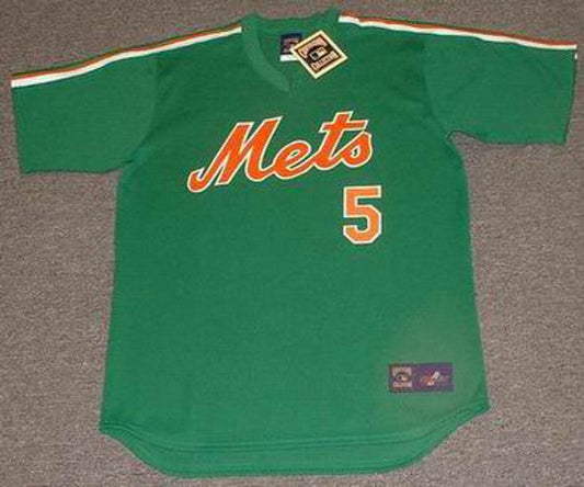 DW NYM 1980s Cooperstown St. Pattys Day Stitched Jersey, Vintage Baseball Jersey, Retro Sewn Jersey