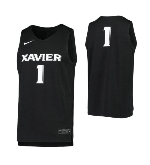Xavier Musketeers Xavier Musketeers Jersey #1 Black stitched throwback college basketball jersey