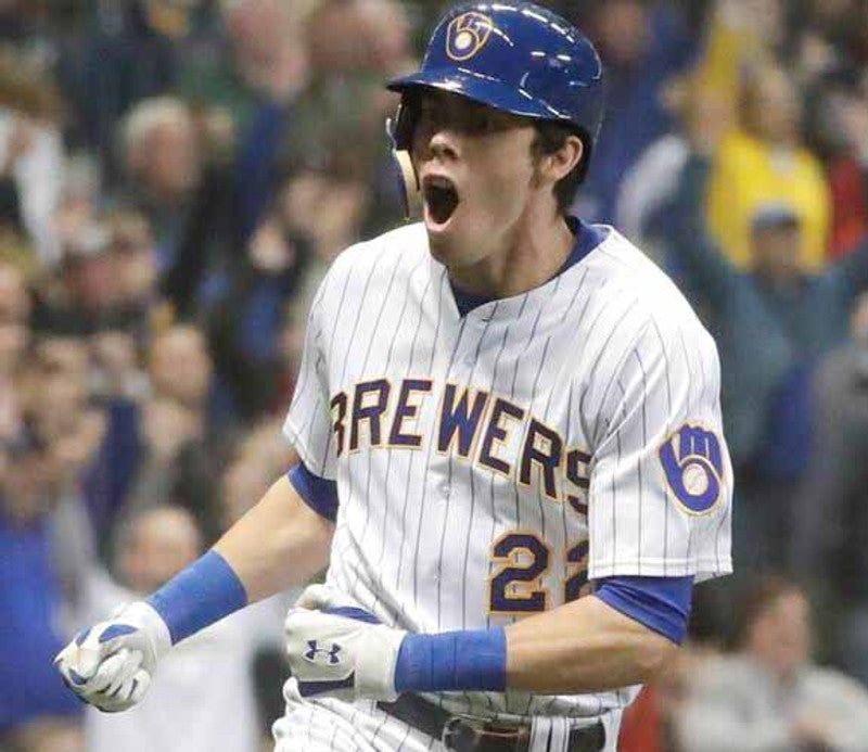 Milwaukee Brewers Christian Yelich MLB jersey front view