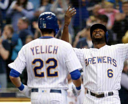 Milwaukee Brewers Name Number MLB jersey front view