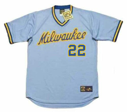 CY MB Milwaukee 1980s Away Throwback Baseball Stitched Jersey, Vintage Baseball Jersey, Retro Sewn Jersey