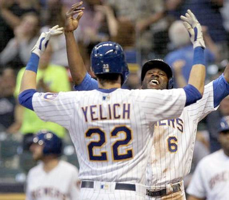 Milwaukee Brewers Christian Yelich MLB jersey front view