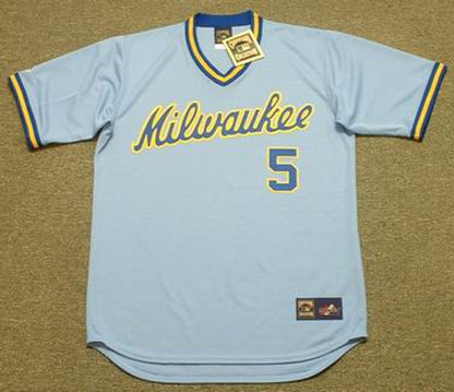Milwaukee Brewers Ned Yost Cooperstown MLB jersey front view