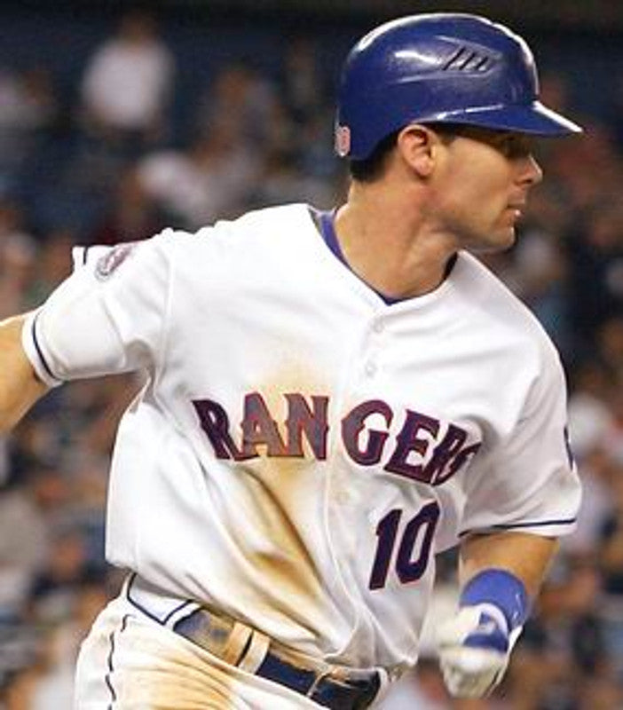 Texas Rangers Michael Young 1990s Cooperstown MLB jersey front view