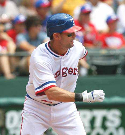 Texas Rangers Michael Young 1970s MLB jersey front view