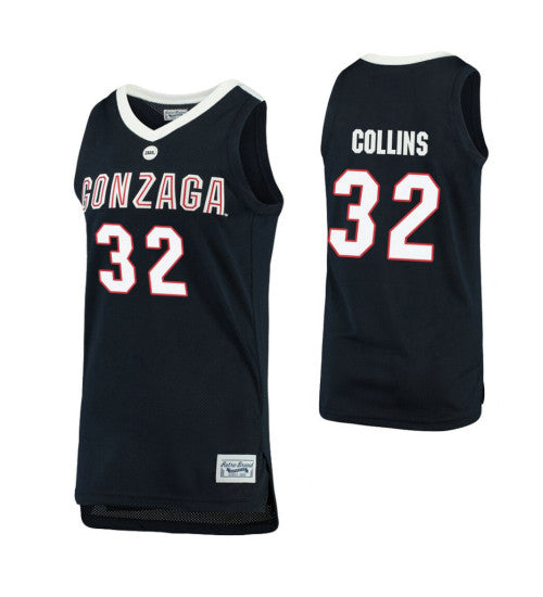 Gonzaga Bulldogs 32 Zach Collins Basketball Alumni College Basketball Jersey Navy stitched retro jersey