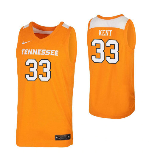 Tennessee Volunteers Zach Kent Tennessee #33 Orange stitched throwback college basketball jersey