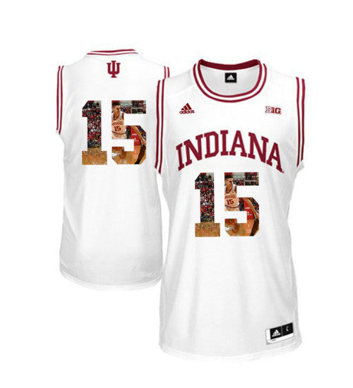 Indiana Hoosiers 15 Zach Mcroberts College Basketball Jersey White 1727 stitched retro jersey