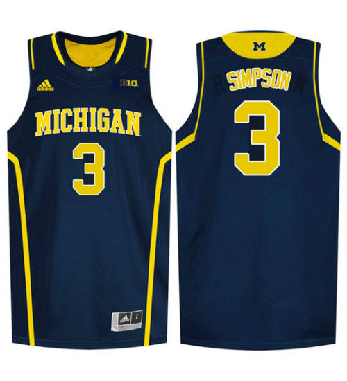 Michigan Wolverines 3 Zavier Simpson College Basketball Jersey Navy 3220 | Stitched Jersey RTJS 8528