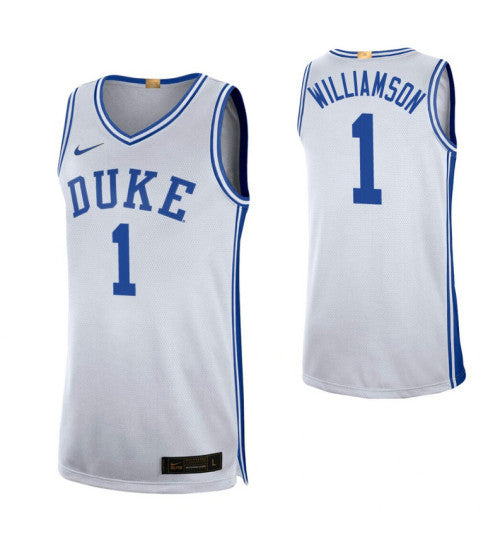 Duke Blue Devils 1 Zion Williamson Limited College Basketball Jersey White stitched retro jersey