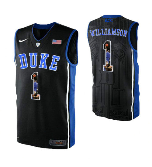 Duke Blue Devils 1 Zion Williamson Black College Basketball Jersey | Stitched Jersey RTJS 4821
