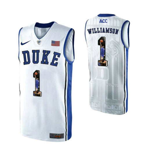 Duke Blue Devils 1 Zion Williamson White College Basketball Jersey 6933 | Stitched Jersey RTJS 4815
