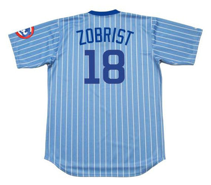 Chicago Cubs Ben Zobrist 1980s MLB jersey front view